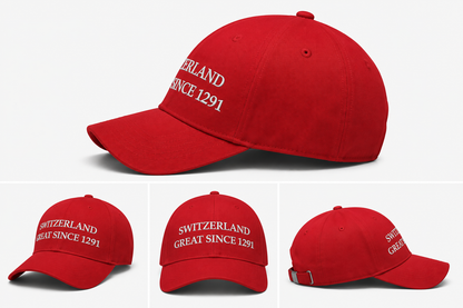 Switzerland Great Since 1291 – Bestickte Red Cap (Limitiert)
